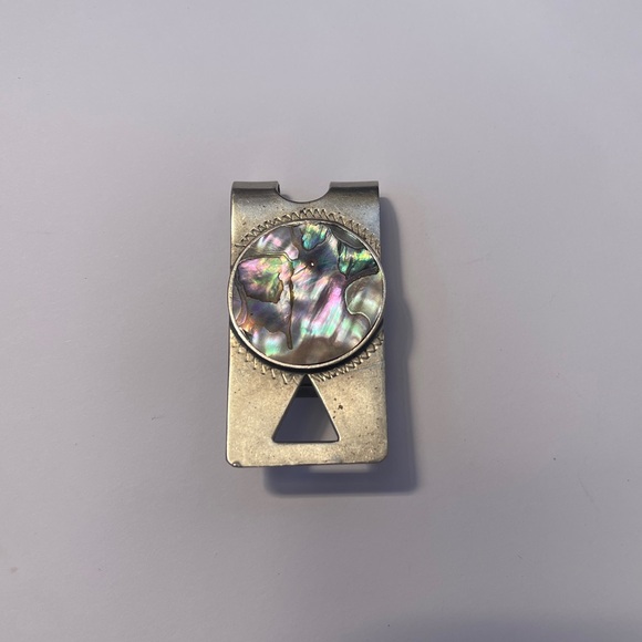 Sterling silver Abalone money clip Mexico vintage - Picture 12 of 12